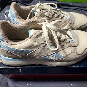 Stylish Cream and Tan Sneakers